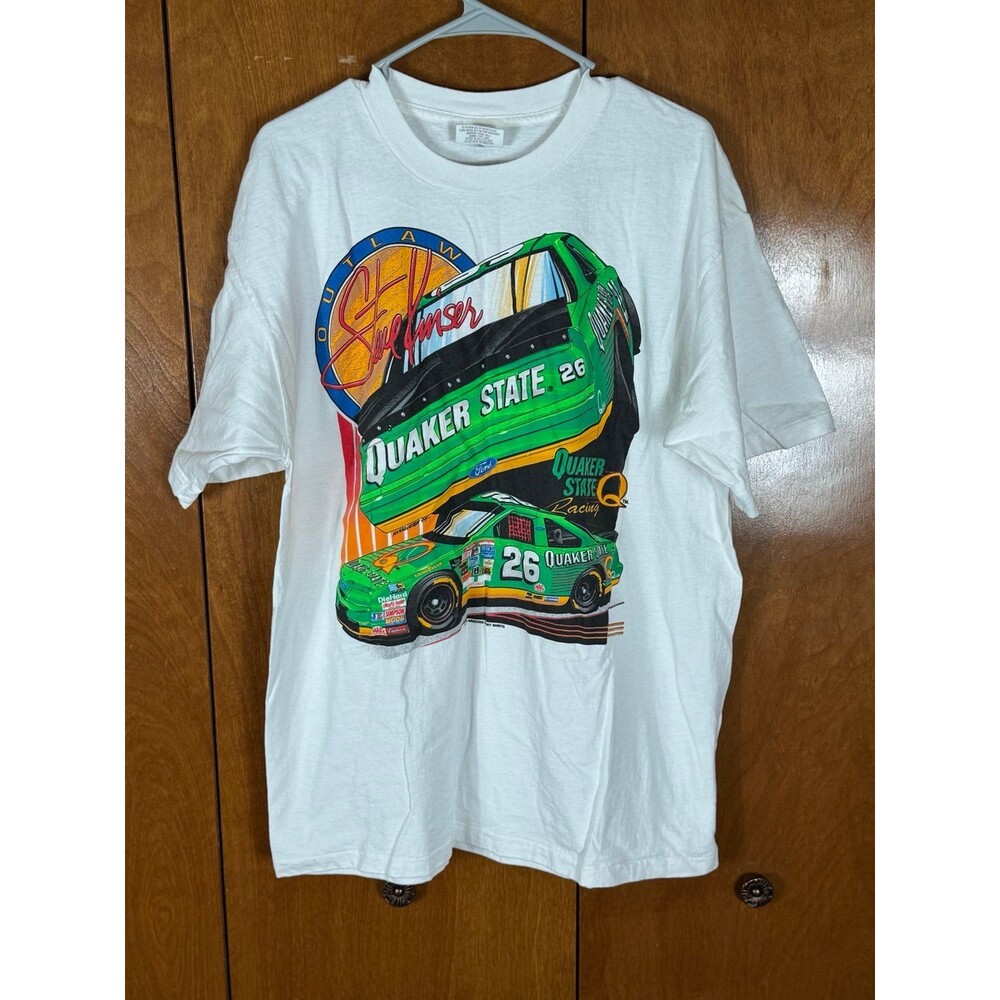 Vintage Steve Kinser Quaker‎ State King Of The Outlaws Racing Shirt 1995 XL USA